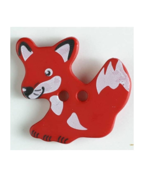 Kinderknopf Schlauer Fuchs 25mm rot