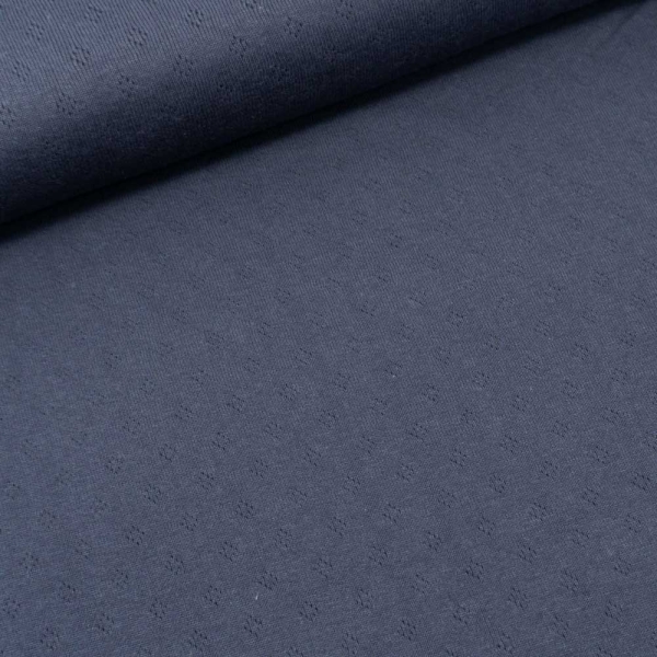 Baumwoll Lochstrick Jersey navy