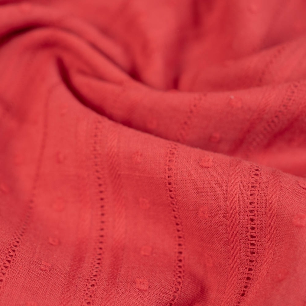 Voile Batist Baumwolle Dots rot