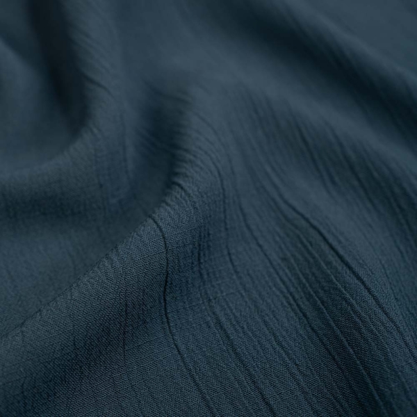 Viskose Leinen Crinkle jeansblau