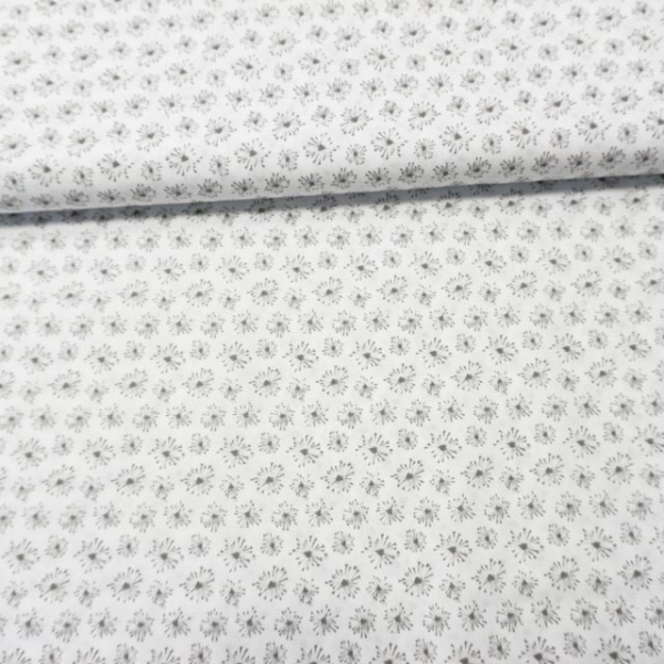 80cm Reststück Baumwollwebware Popeline Pusteblume weiß