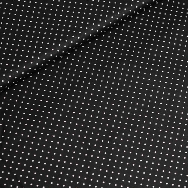 Edle Baumwollwebware Popeline Kleine Punkte schwarz