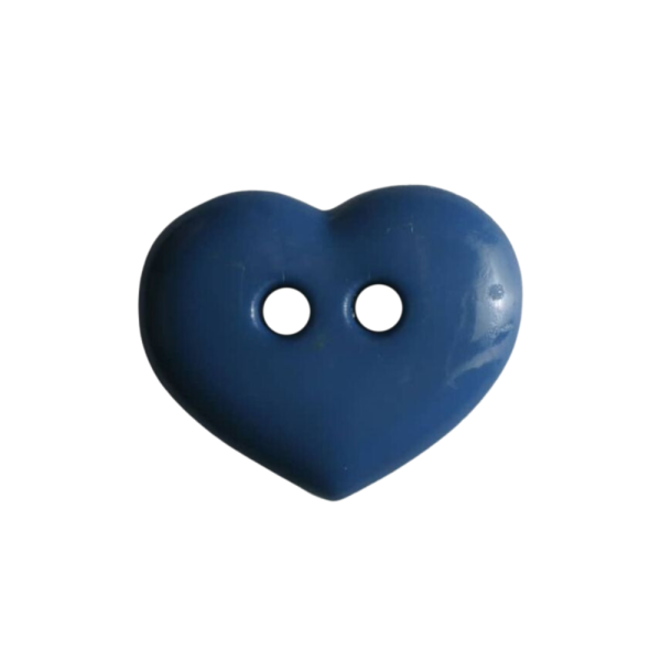 Kinderknopf Herz glänzend 15mm jeansblau