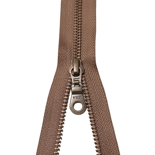 YKK teilbarer Reißverschluss Metall taupe