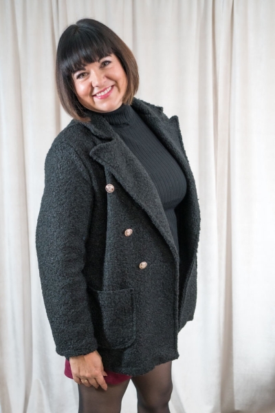 Teddy Bouclé Mantel Classy schwarz