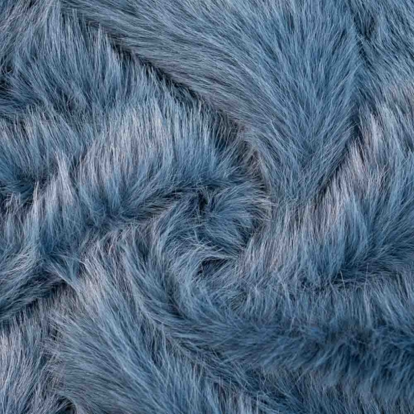 Kunstfell Plüsch Langhaar jeansblau