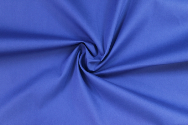Reststück 50cm Baumwolle Poplin Stretch Uni knitterarm royalblau