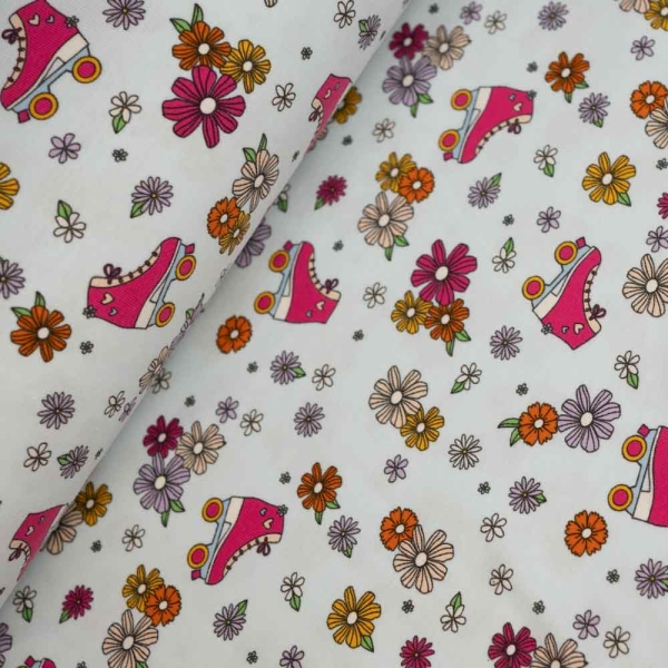 Baumwolljersey Rollschuhe hellblau