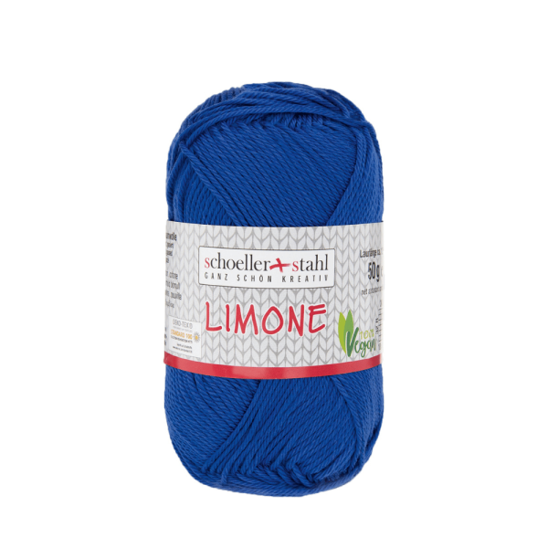 Strickgarn Baumwolle Limone royalblau
