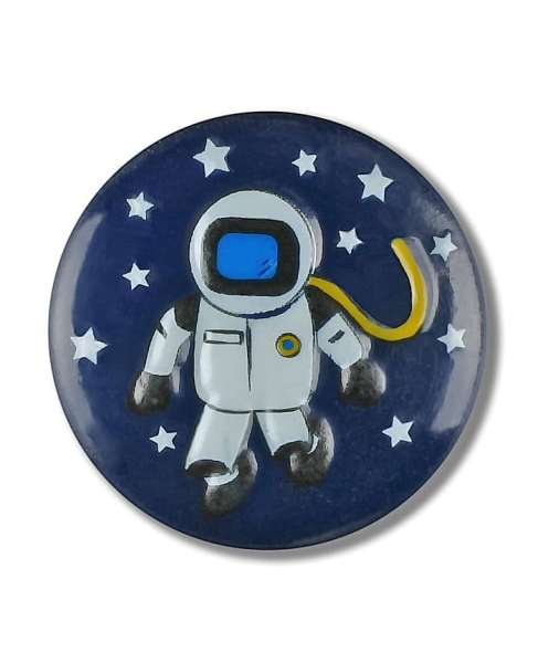 Kinderknopf Astronaut rund 18mm blau