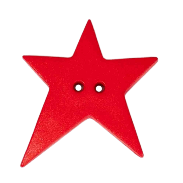 Stern-Knopf asymmetrisch 28mm rot