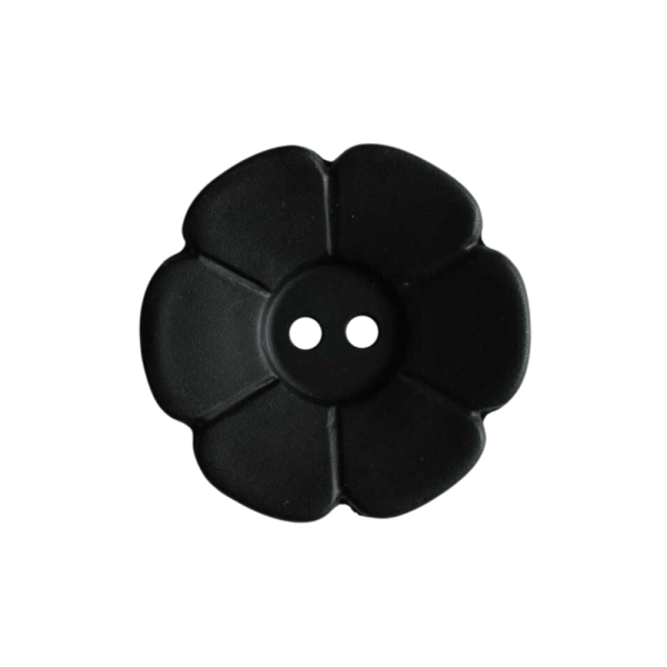 Kinderknopf Blume matt 15 mm schwarz