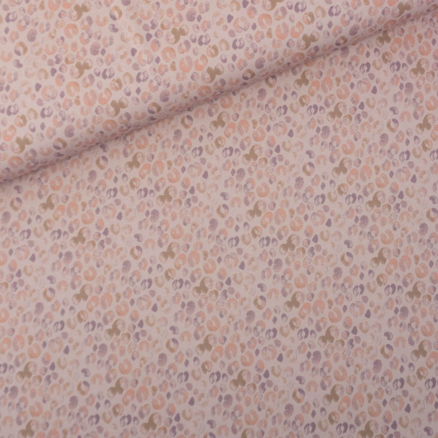 Baumwolljersey Leo Muster Beige-schwarz - Meterware Für Nähprojekte 150cm Breit