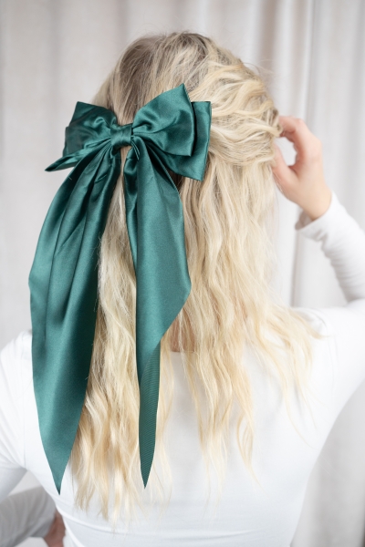 Haarschleife Haarspange tannengrün