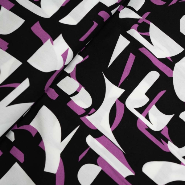 Viskosewebware grafische Formen schwarz