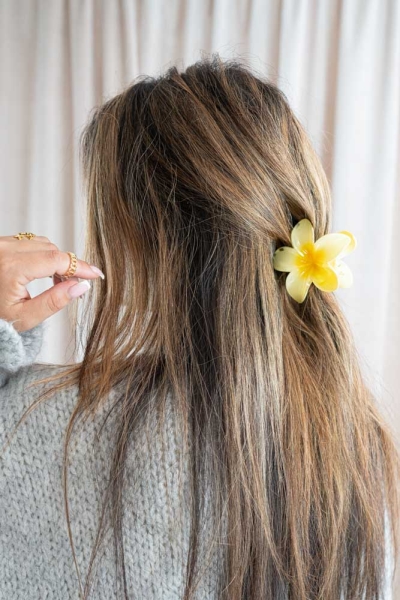 Haarklammer Hawaiiblume gelb