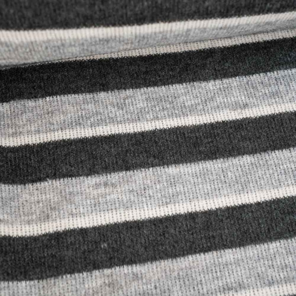 Strickstoff Blockstreifen anthra