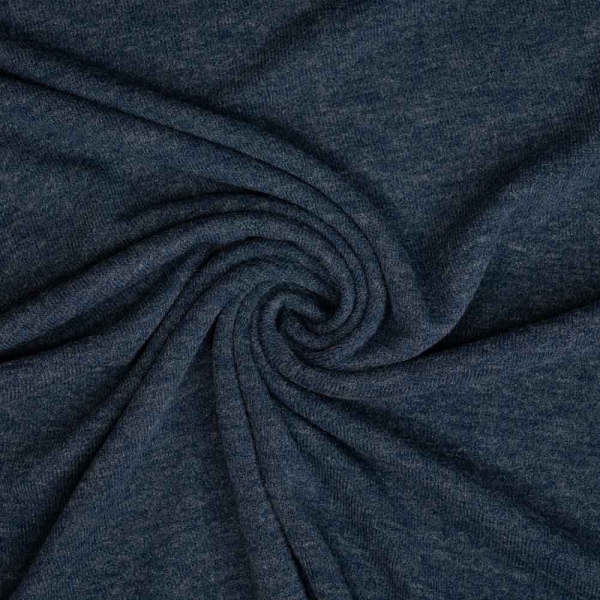 Kuschelstrick-Jersey Angorastyle meliert indigo