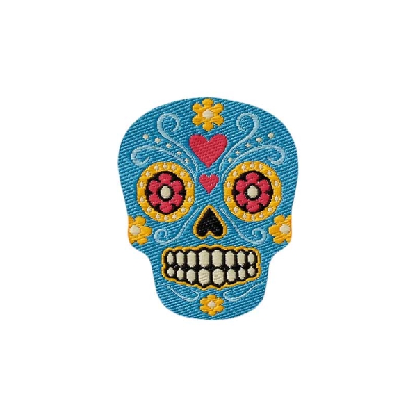 ApplikationTotenkopf blau