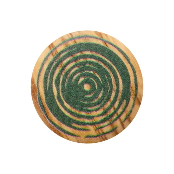Holzknopf Öse spirale 25mm oliv
