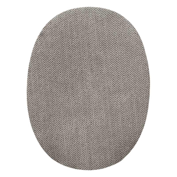 Applikation Stoffflicken oval hellgrau