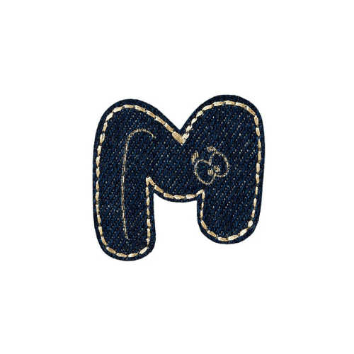 Applikation Jeans Buchstabe M