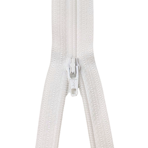 YKK nicht teilbarer Reißverschluss kleine Spirale weiß