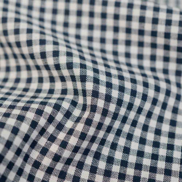 Baumwoll Popeline Karo klein 3mm navy