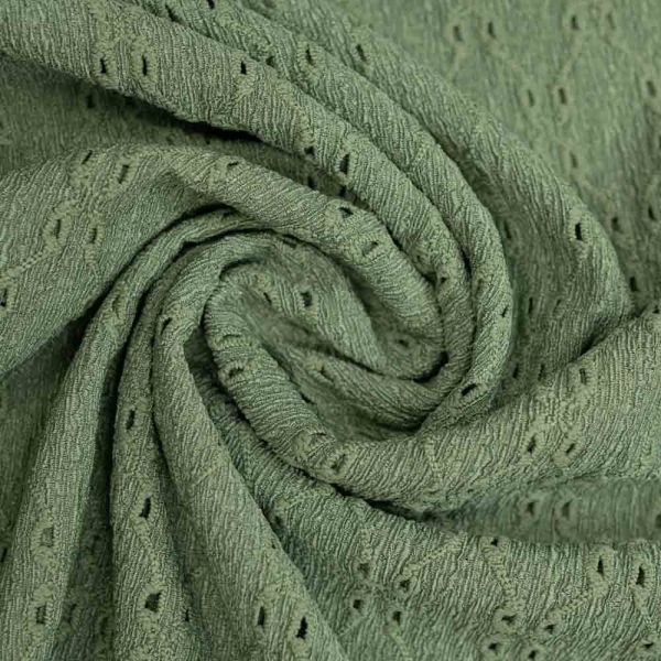 Jersey Crinkle Stickerei khaki