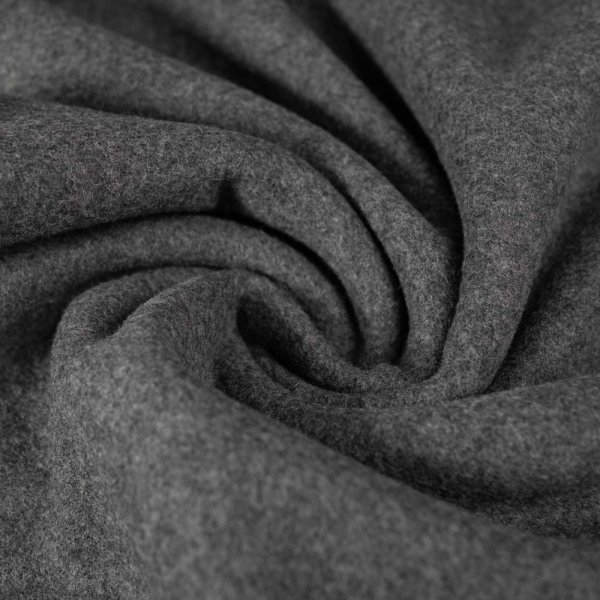 Bio Baumwoll Kuschelfleece anthra meliert