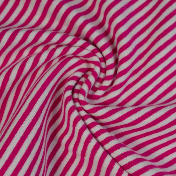 50cm Zuschnitt Bündchen Streifen pink-weiß