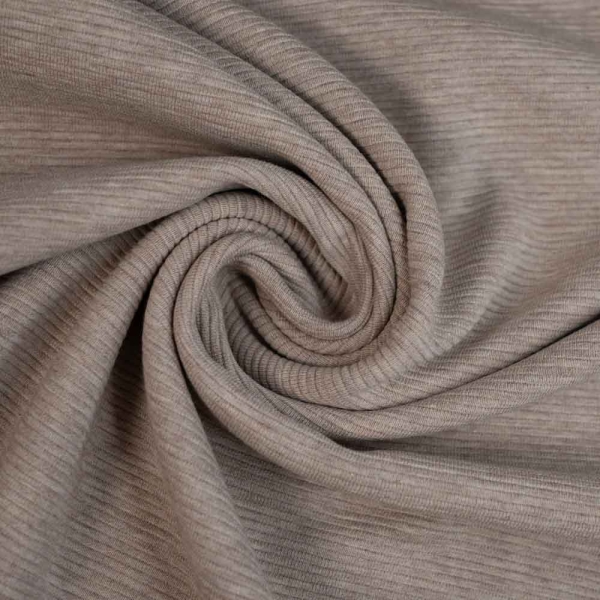 Ripp Baumwolljersey Ottoman meliert taupe