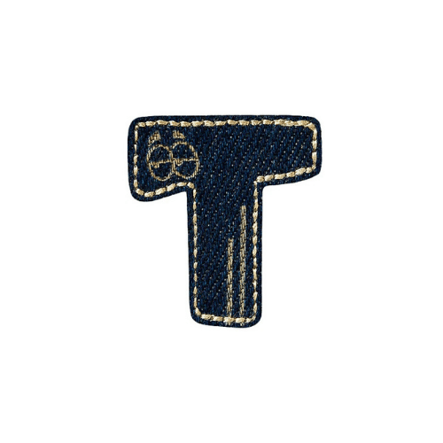 Applikation Jeans Buchstabe T