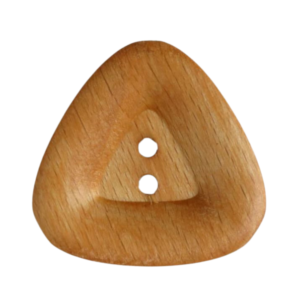 Holzknopf Dreieck mit Mulde 45mm