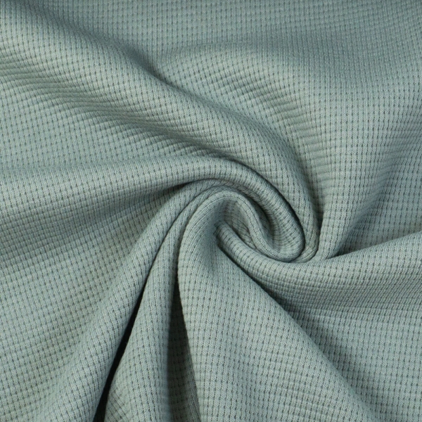 Waffelstrick Jersey Uni dusty mint