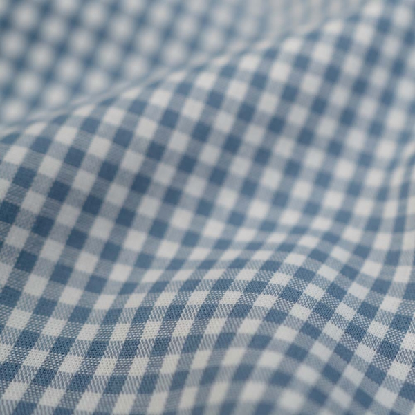 Edle Baumwoll Popeline Karo klein 3mm jeansblau