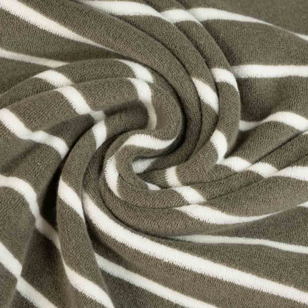Frottee Jersey Streifen khaki