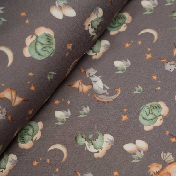 French Terry Sweat Drache taupe