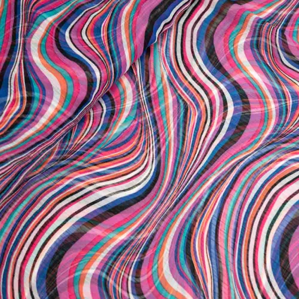 Chiffon Retro Waves pink