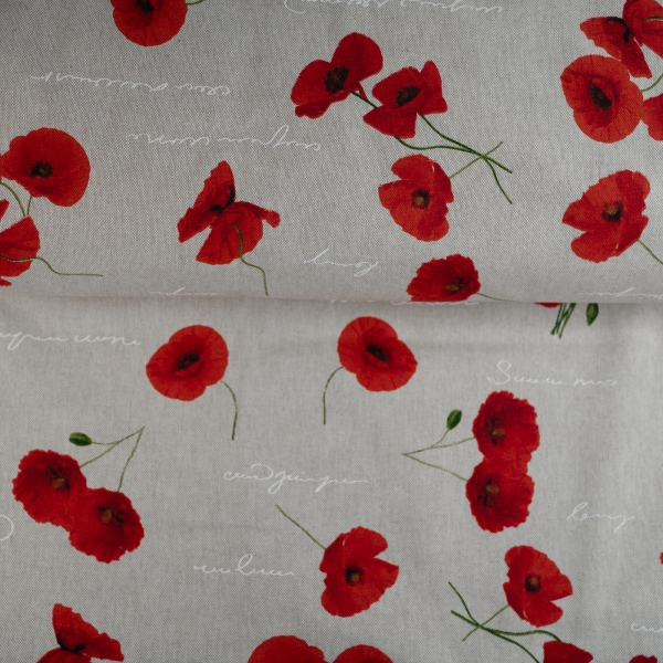 Canvas Mohnblume natur