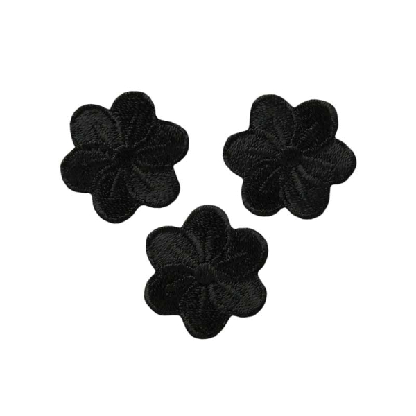 Applikation Blumen schwarz 3St.