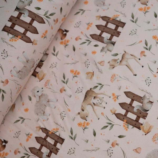 Baumwolljersey Rehkitz pastellrosa