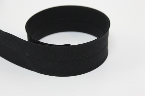 Schrägband 2cm oder 4cm breit vorgefalzt schwarz Ökotex 100