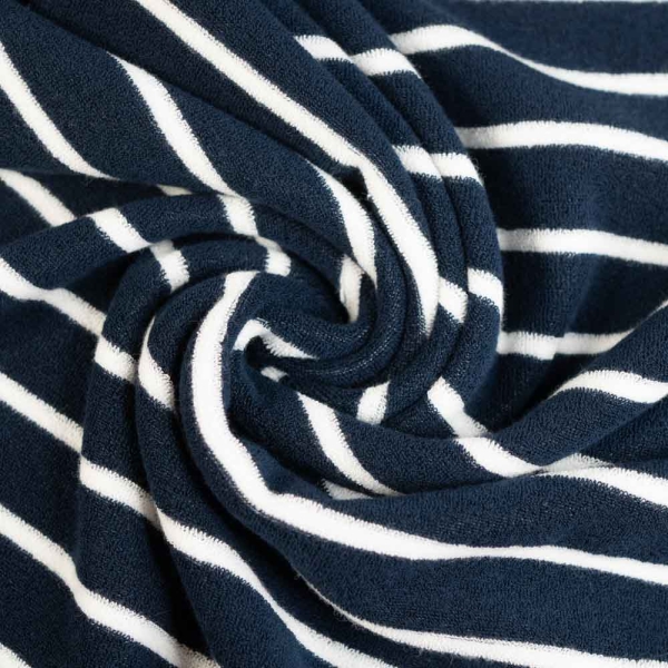 Frottee Jersey Streifen dark navy