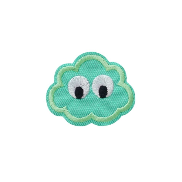 Applikation Form mit Augen türkis
