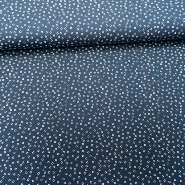 Baumwolljersey Mini Bubbles jeansblau dunkel