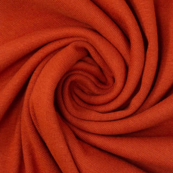 50cm Zuschnitt Bio Bündchen Feinstrick kupfer dunkel