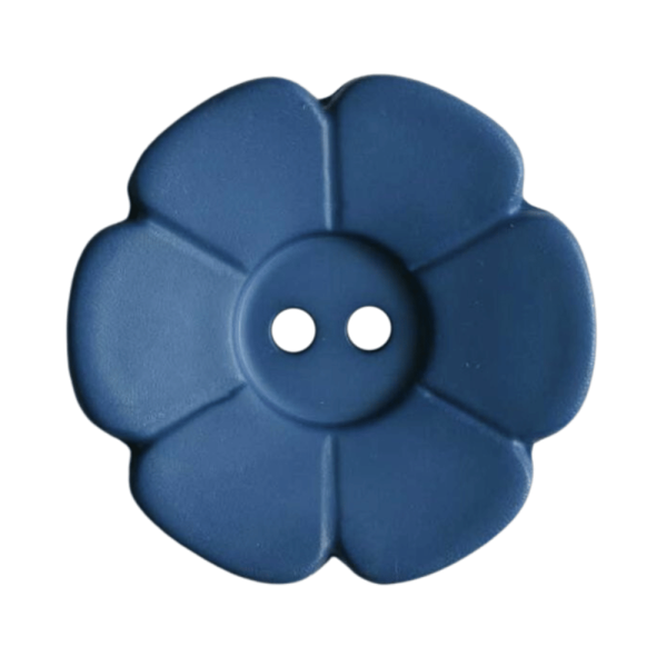 Kinderknopf Blume matt 28 mm jeansblau