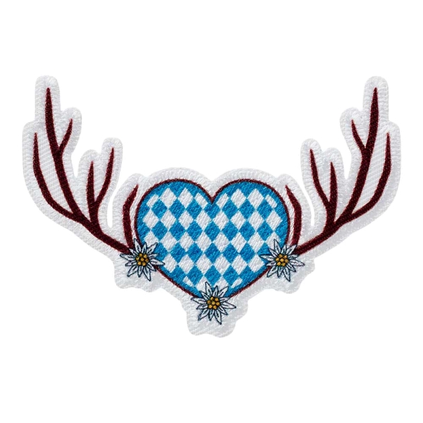 Applikation Herz mit Geweih