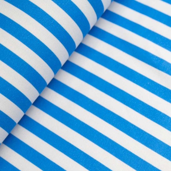 Baumwolljersey Streifen blau-weiß